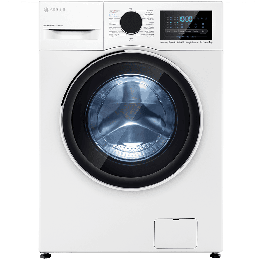 ماشین لباسشویی 8 کیلوگرم اتوماتیک اسنوا مدل SWM-B80W